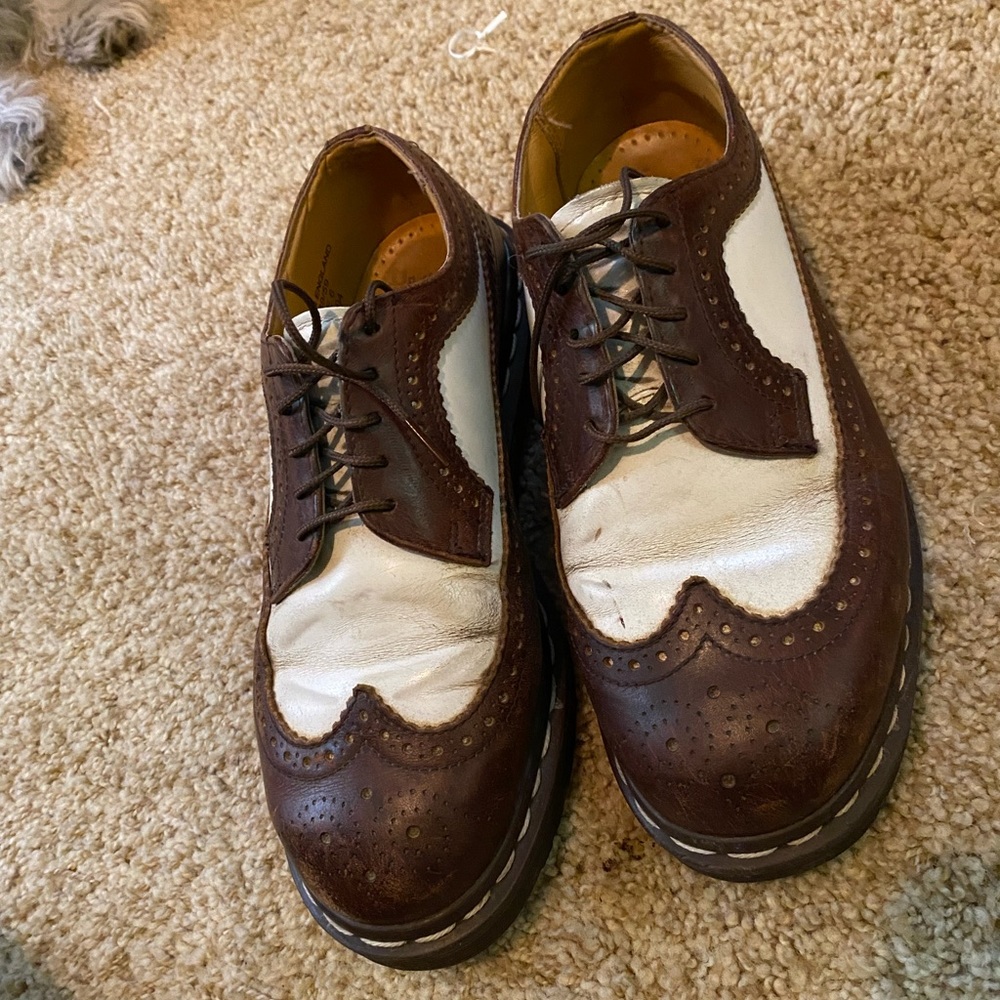 Brown tuxedo doc martins